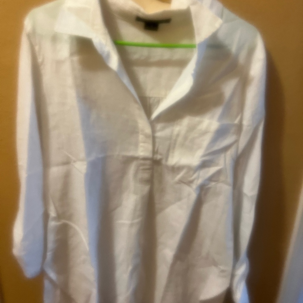 Sanctuary White V Neck Button Half Shirt